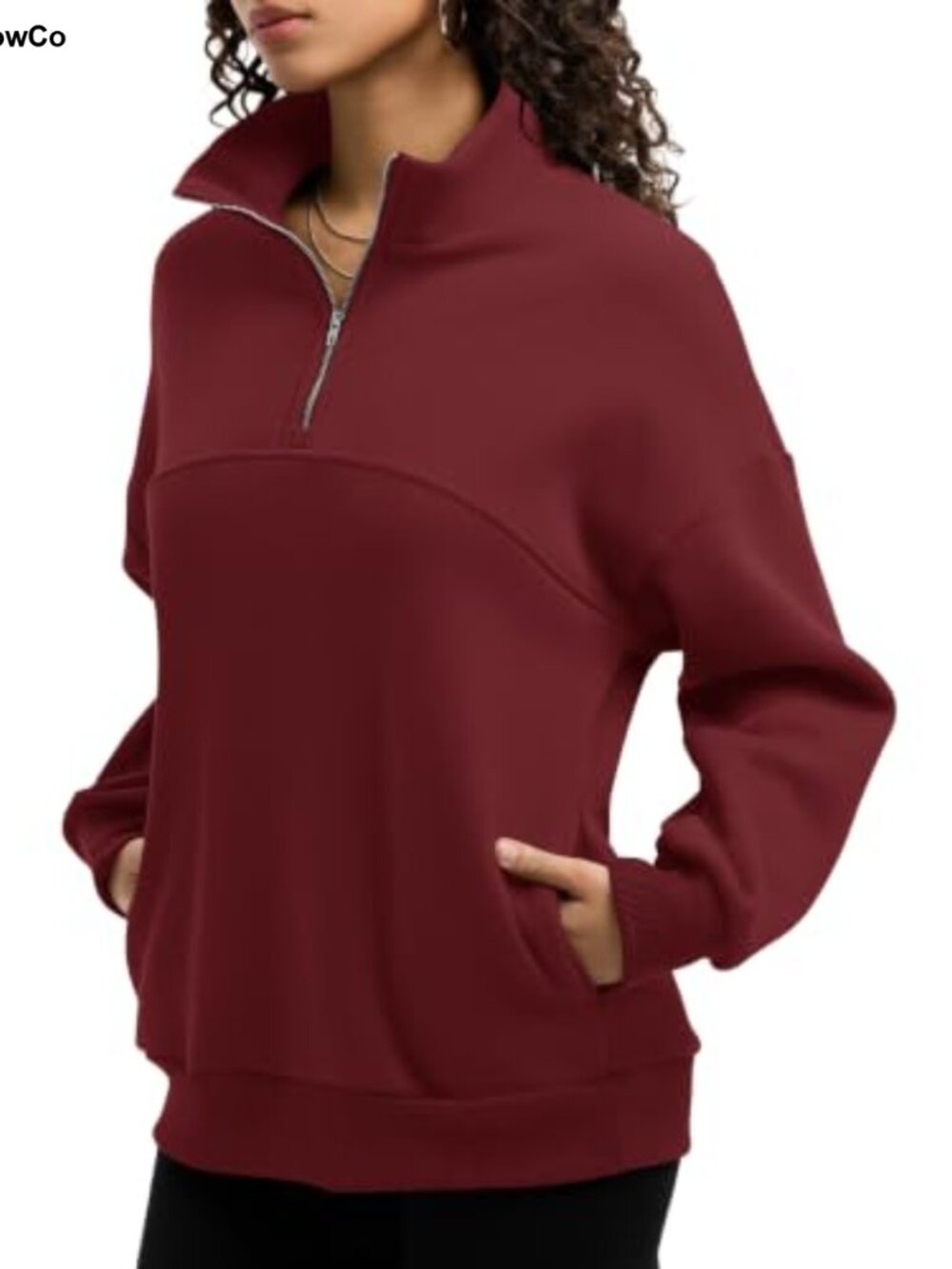Women's Oversized Quarter Zip Fleece Sweatshirt Pullover